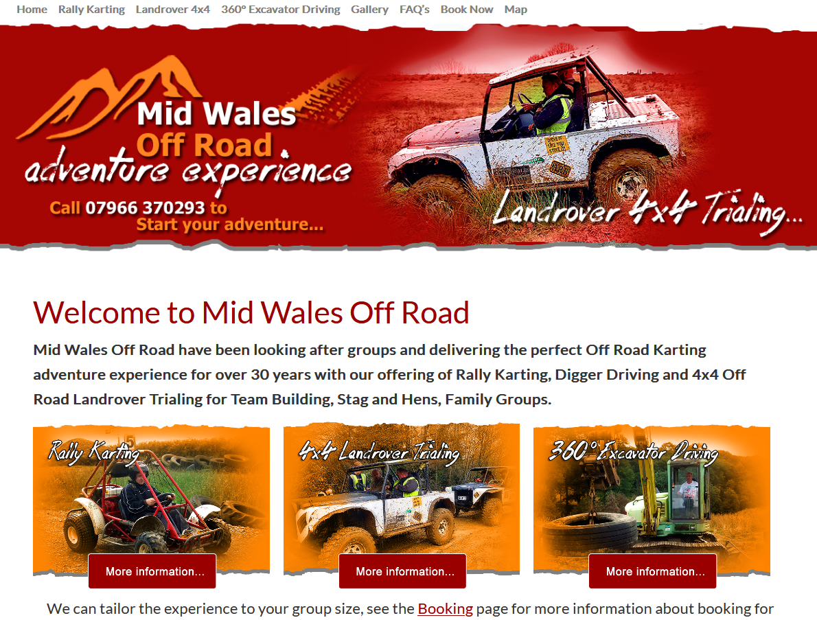 Mid Wales Off Road - Newtown, Powys - Website Design