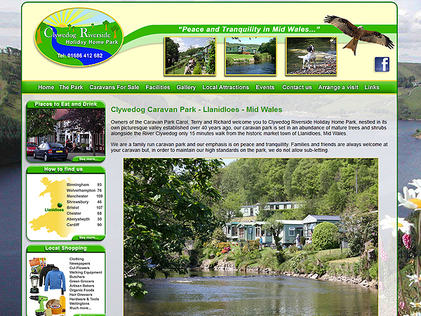 Clywedog Riverside Holiday Home Park - Website Design - Llanidloes